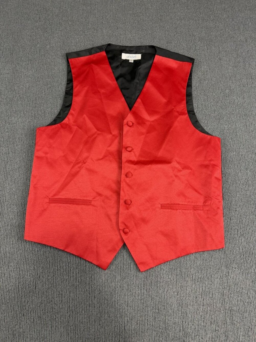 Gioberti Mens Red Button-Up Vest Size S
